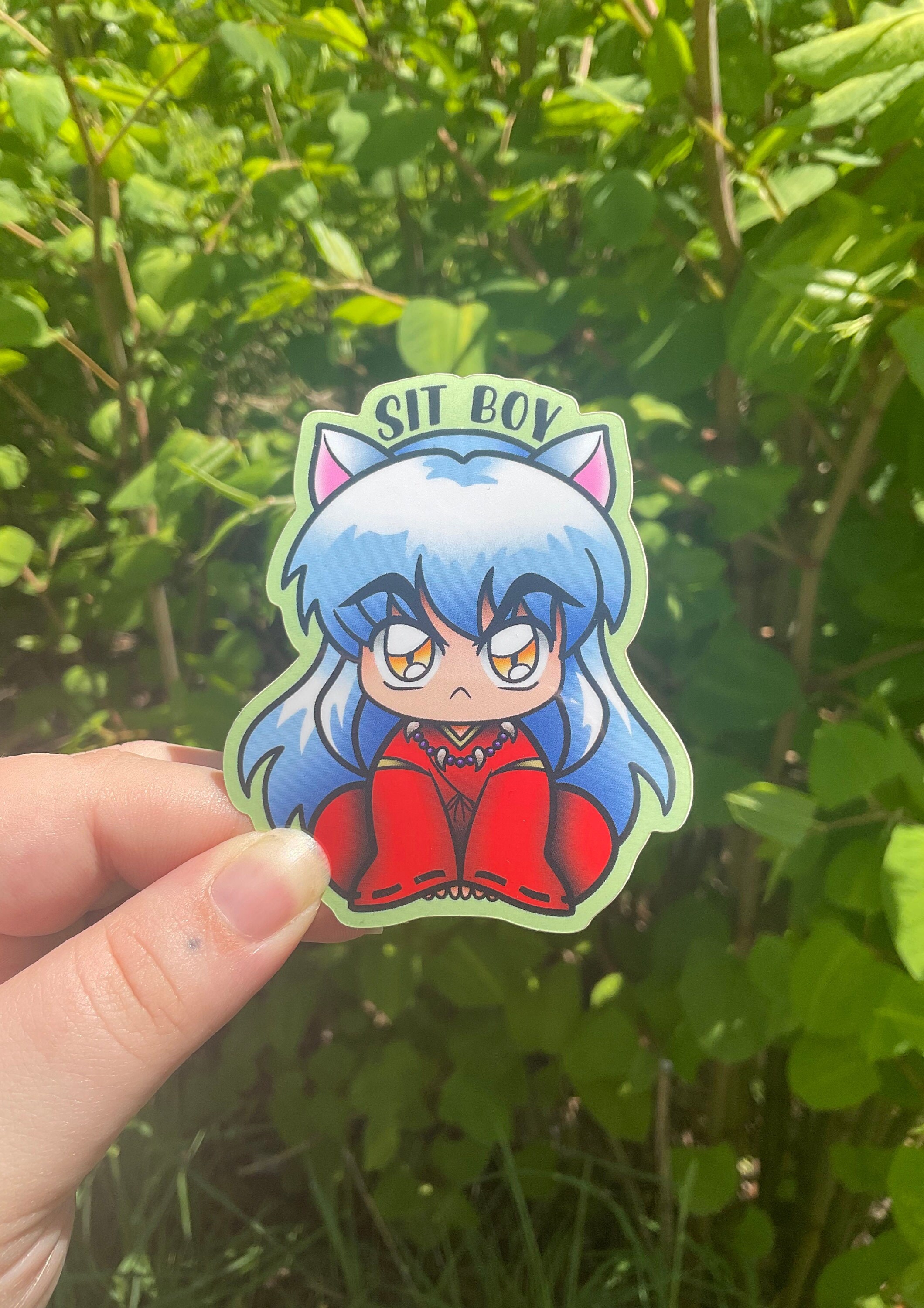 Sit Boy Anime Sticker Kawaii Sticker High Quality Vinyl Sticker Anime