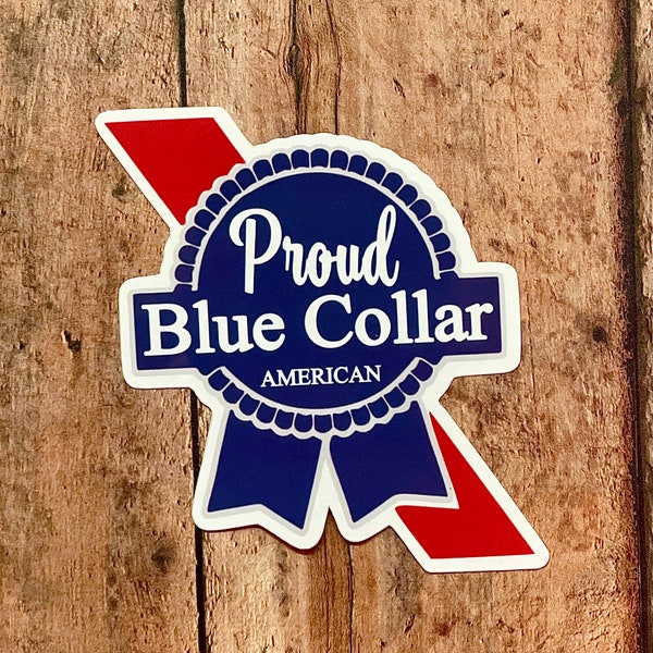 Proud Blue Collar Sticker Etsy