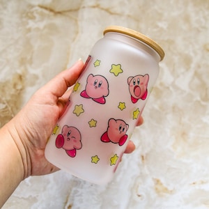 Kirby Glass Can 16oz Libbey Cute Kawaii