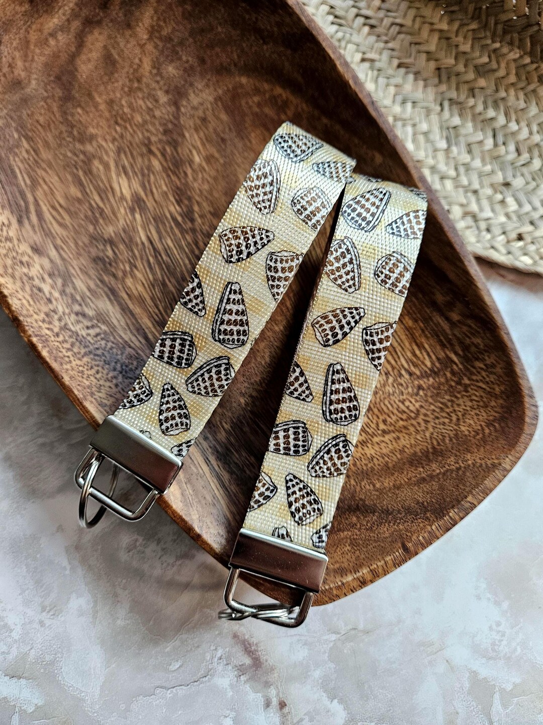 Hebrew Cone Shell Wristlet Keychain Holder Nylon Hawaii - Etsy