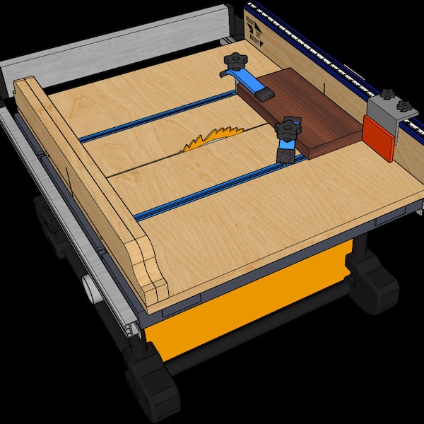 Plans de traîneau coupés en croix / Plans de traîneau de scie sur table / Scie de chantier / Scie à armoire / Plans de menuiserie / Plans de découpe transversale