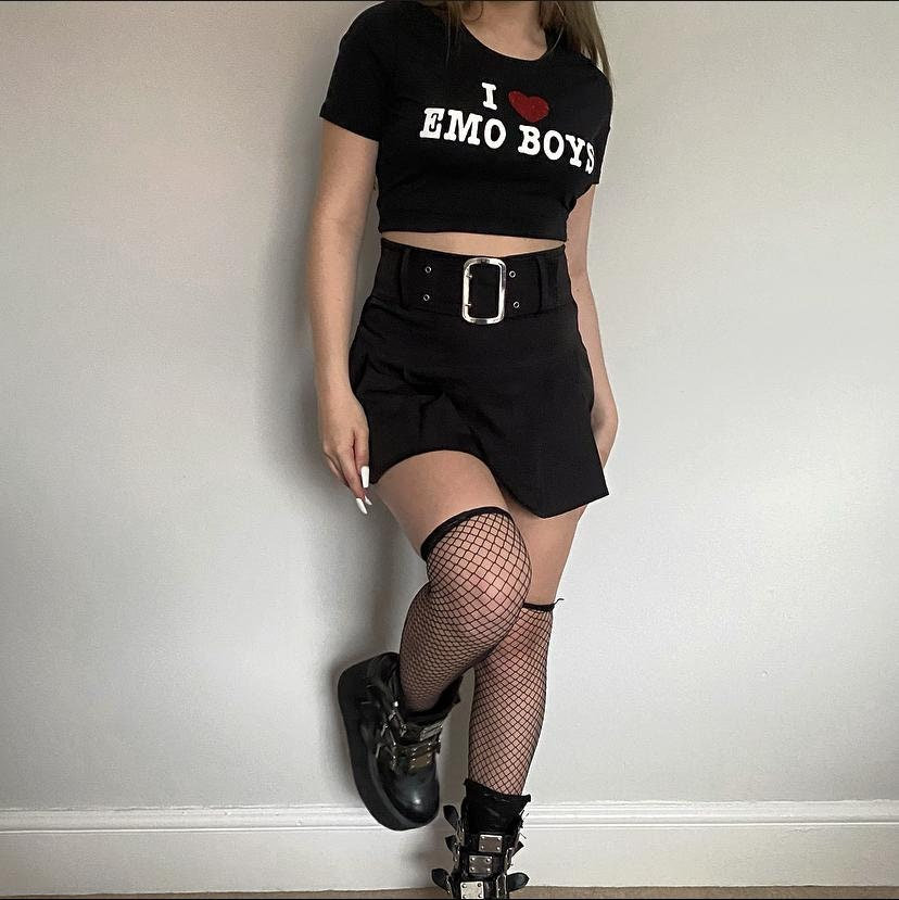 I Heart Emo Boys Crop Tee Etsy Hong Kong