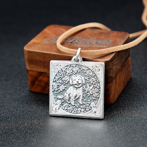 Dog Necklace, Dog Pendant, Puppy Necklace, Poodle Gifts, Necklace for Men, Animal Lover Gifts, Dog Jewelry, Gift for Men, Memorial Gift