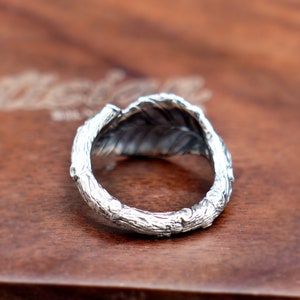 Silver Leaf Ring, Leaf Branch Ring, Plant Jewelry, Vine Ring, Wrap Ring, Nature Inspired, Oxidized Ring, Handmade Ring, For Her, For Him image 7