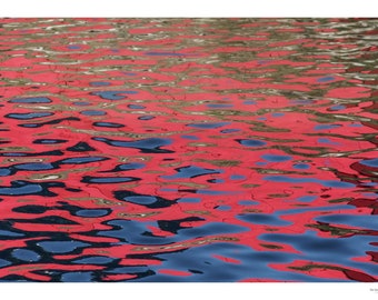 Water reflections in red