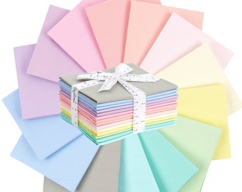 Pastel Cotton Fat Quarter Bundle: Quilting & Craft Fabric - 14 Colors