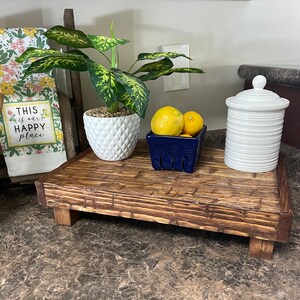 Rustic Wood Riser, Farmhouse Decor,  Boho Decor, Rustic Riser, Wood Tray, Pedestal Stand, Display Stand, Kitchen Decor, Bathroom Decor