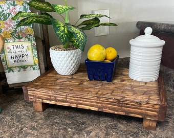Rustic Wood Riser, Farmhouse Decor,  Boho Decor, Rustic Riser, Wood Tray, Pedestal Stand, Display Stand, Kitchen Decor, Bathroom Decor
