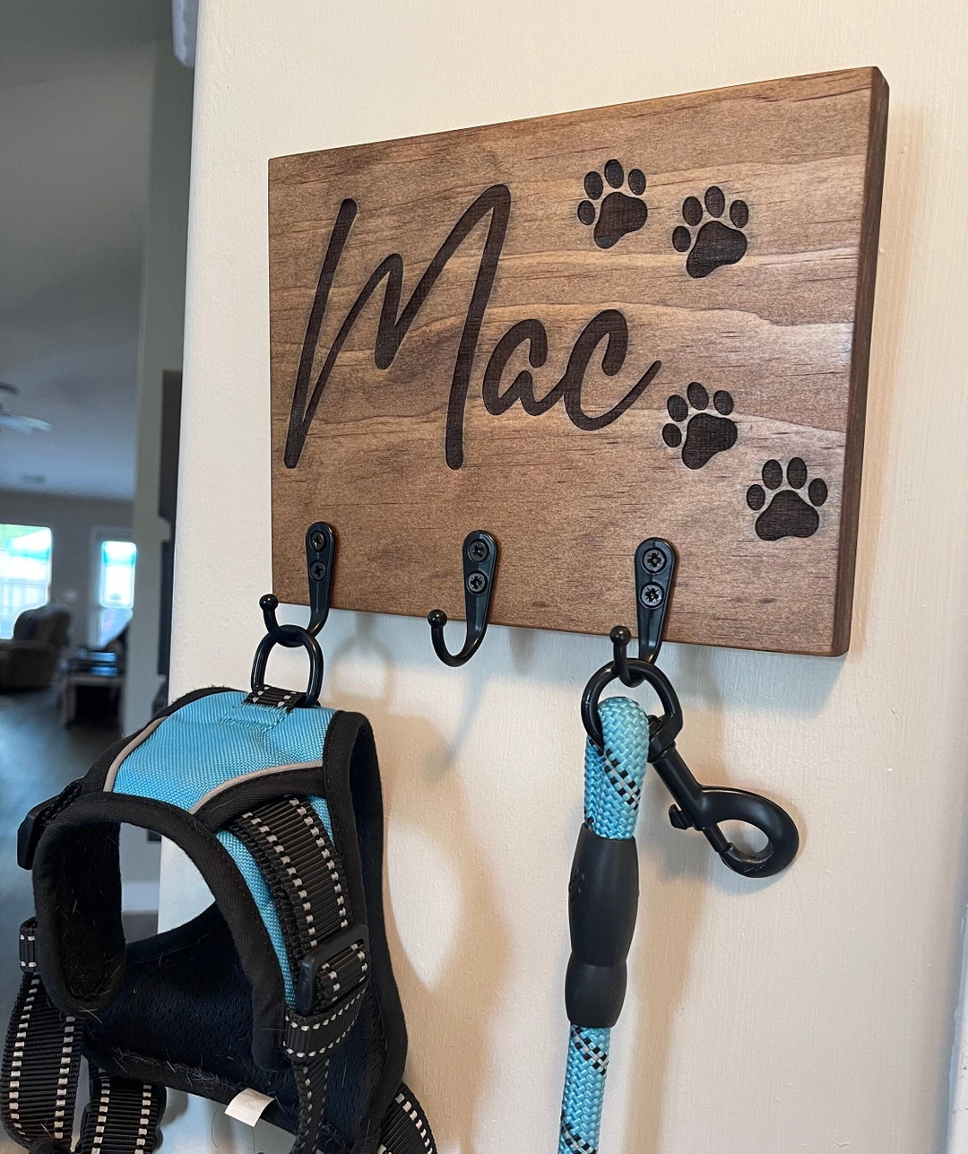 Personalized Dog Leash Holder, Wall Mounted Dog Leash Sign Etsy