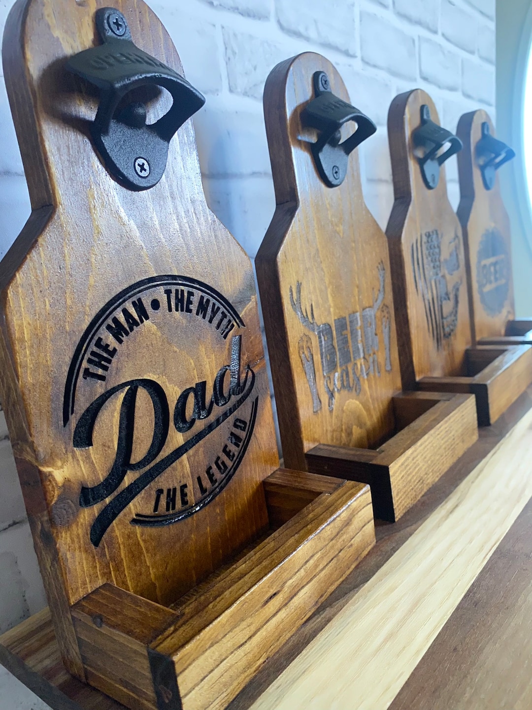 Custom Beer Bottle Opener, Wall Mounted Bottle Opener With Cap Catcher