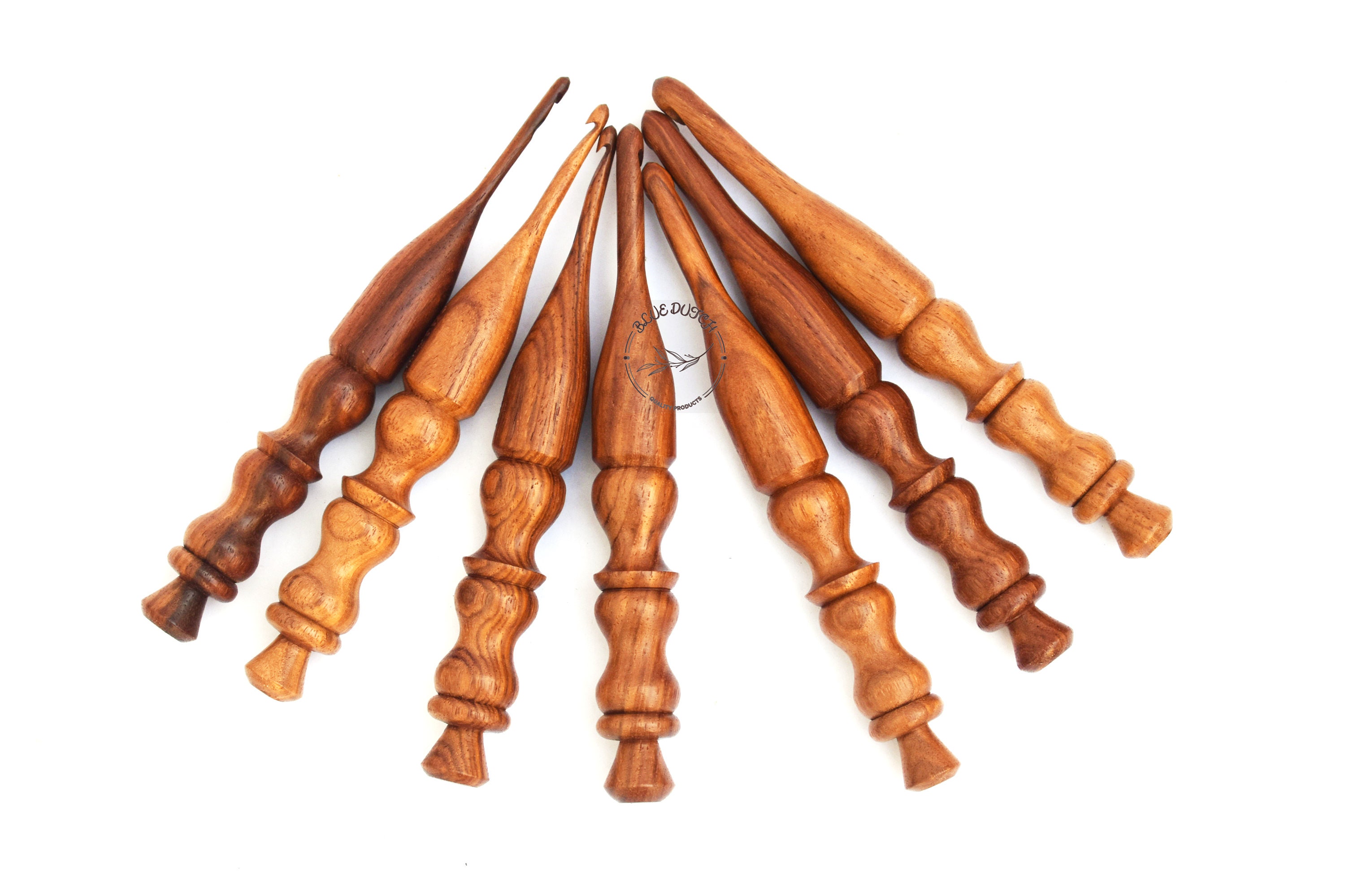 Handcrafted Maple Wood Crochet Hooks (Set of 6 Hooks, 4mm - 9mm