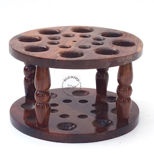 Rosewood Crochet Hook Holder: Handcrafted Sewing Accessories Organizer