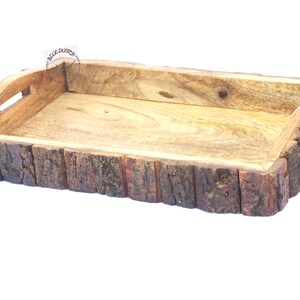 Mango Wood Serving Tray: Rustic Kitchen Decor