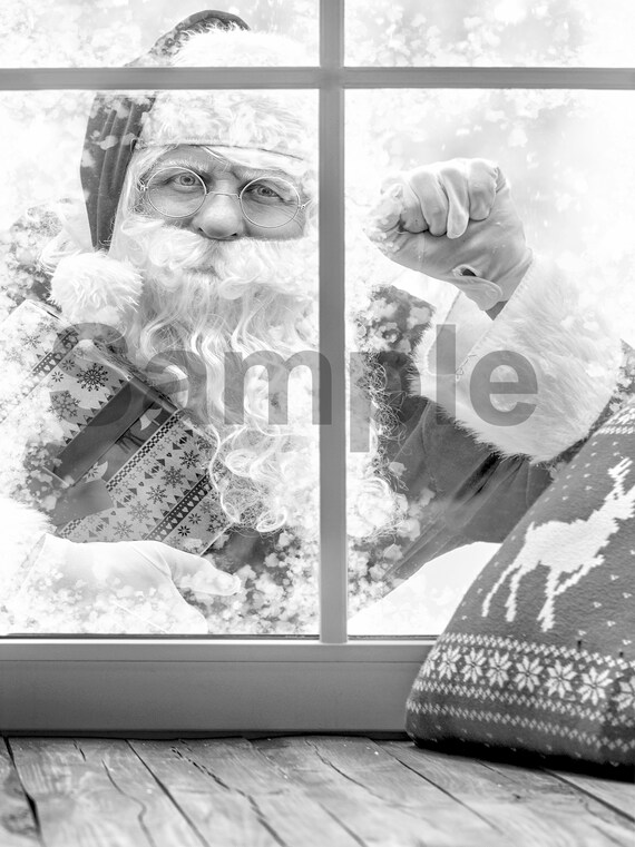 Christmas Grayscale Coloring Page 11 Santa Claus High Resolution Printable  Single Coloring Page With Color Guide - Etsy
