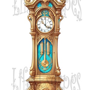 Printable Grandfather Clock Clipart Bundle - Set #4, PNG, Commercial ...
