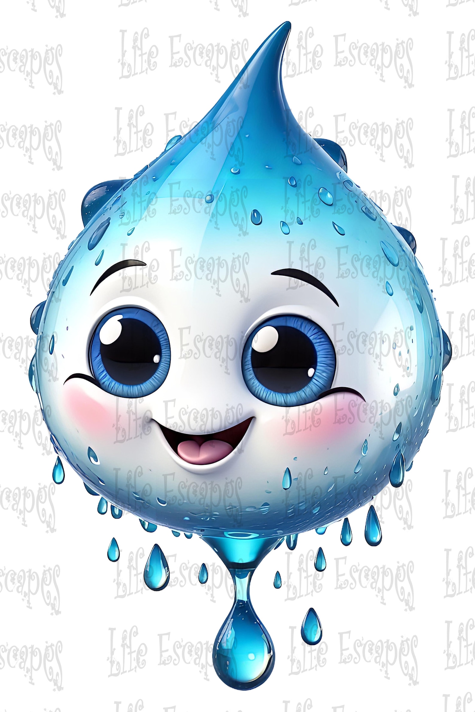 Cartoon Raindrop Clipart, Water Droplet Characters, Coloring Pages (PNG ...