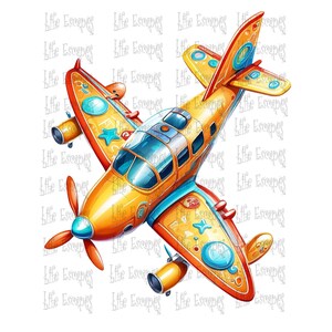 Printable Airplane Clipart Bundle - Set #1, PNG, Commercial Use ...