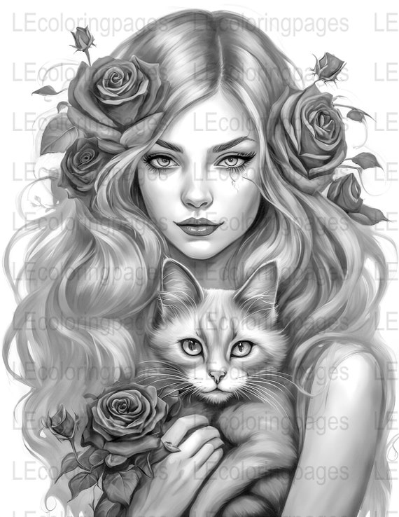Cat Girl Coloring Pages 2025 