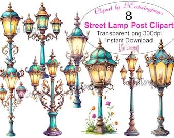 Street Lamp Post Clipart, Transparent PNG Graphics (Commercial Use)
