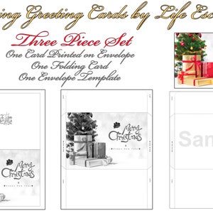 Cartões para colorir de Natal #11 - Conjunto de 3 peças, 2 cartões para colorir em escala de cinza e 1 modelo de envelope