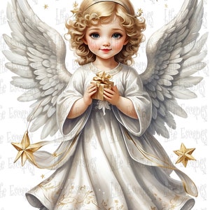 Printable Christmas Angels Clipart Set - Set #1, PNG, Commercial Use, Digital Download, 8 Images ...