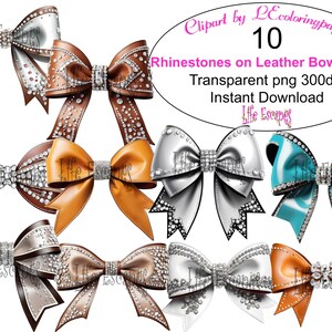 Conjunto de imágenes prediseñadas de lazos de diamantes de imitación elegantes, uso comercial y uso POD, descarga instantánea, imágenes digitales de lazos de diamantes de imitación, PNG transparente