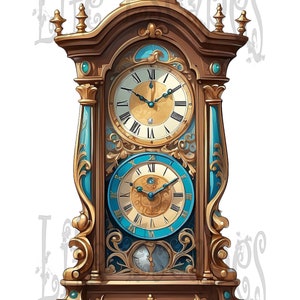 Printable Grandfather Clock Clipart Bundle - Set #4, PNG, Commercial ...