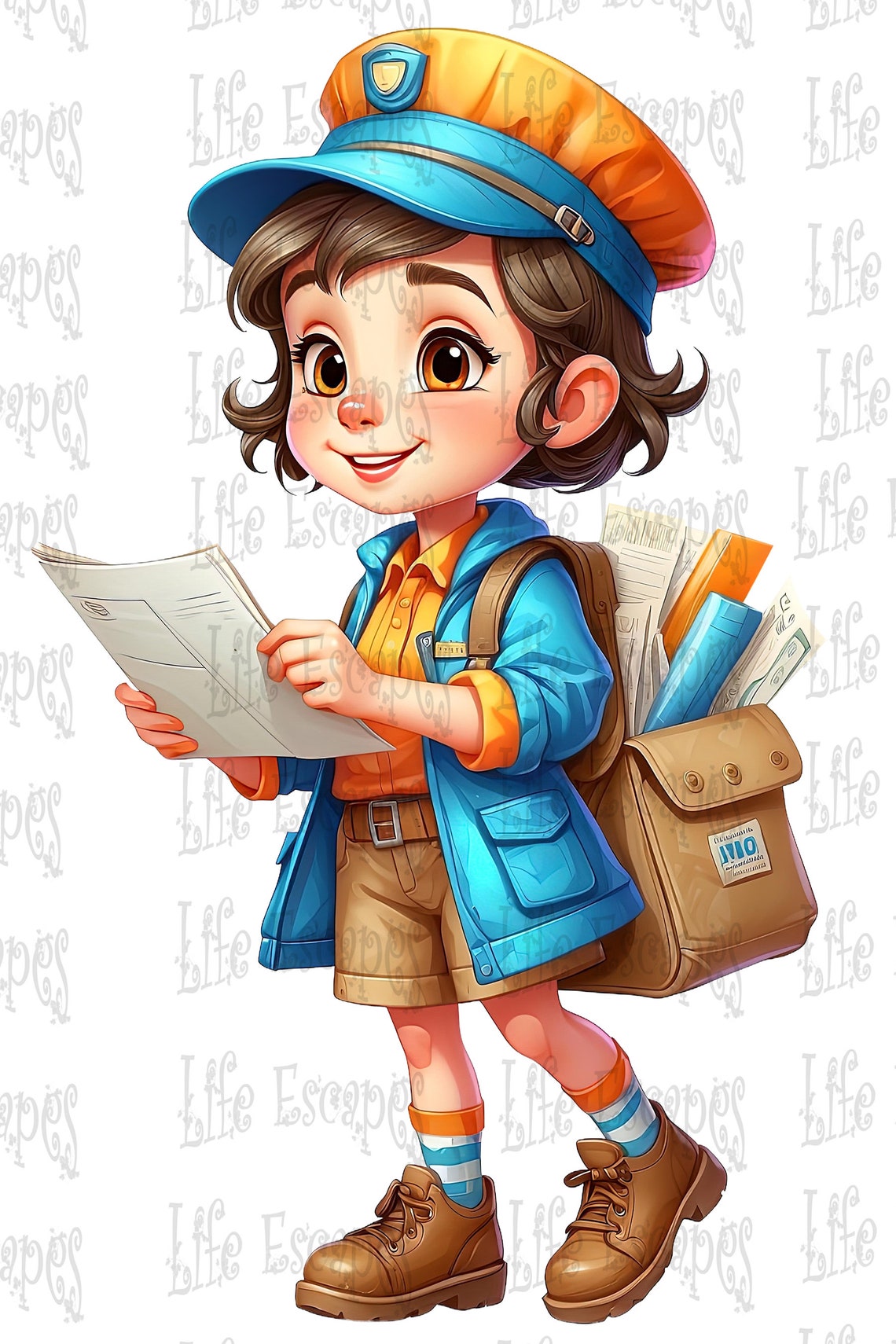 Postal Worker Clipart, Post Office Illustrations, Mail Carrier (instant ...