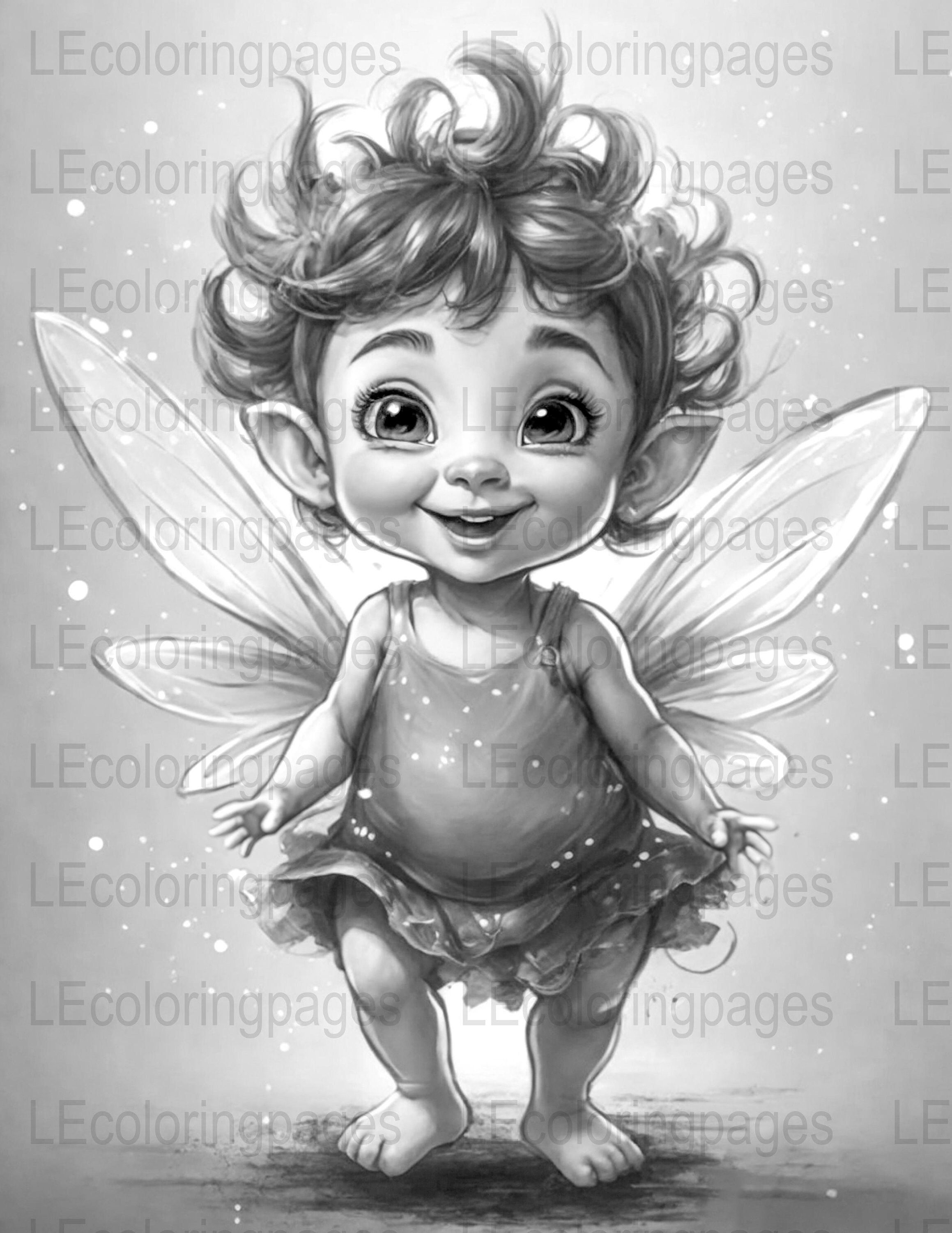 Enchanting Baby Fairy Coloring Page for Adults 99 Instant - Etsy