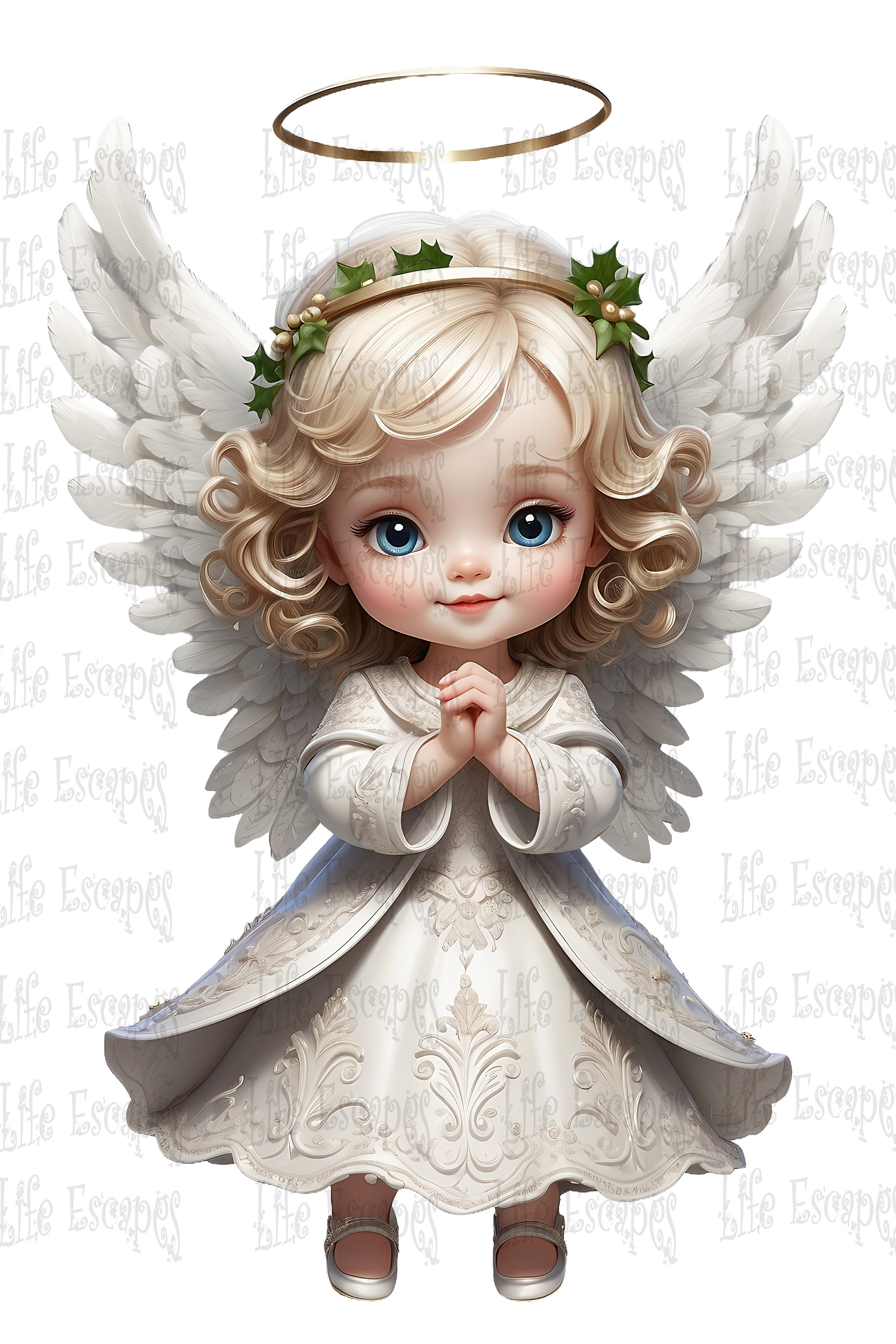 Printable Christmas Angels Clipart Set Set 1, PNG, Commercial Use ...