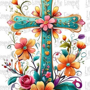 Printable Floral Cross Clipart Bundle - Set #1, PNG, Commercial Use ...