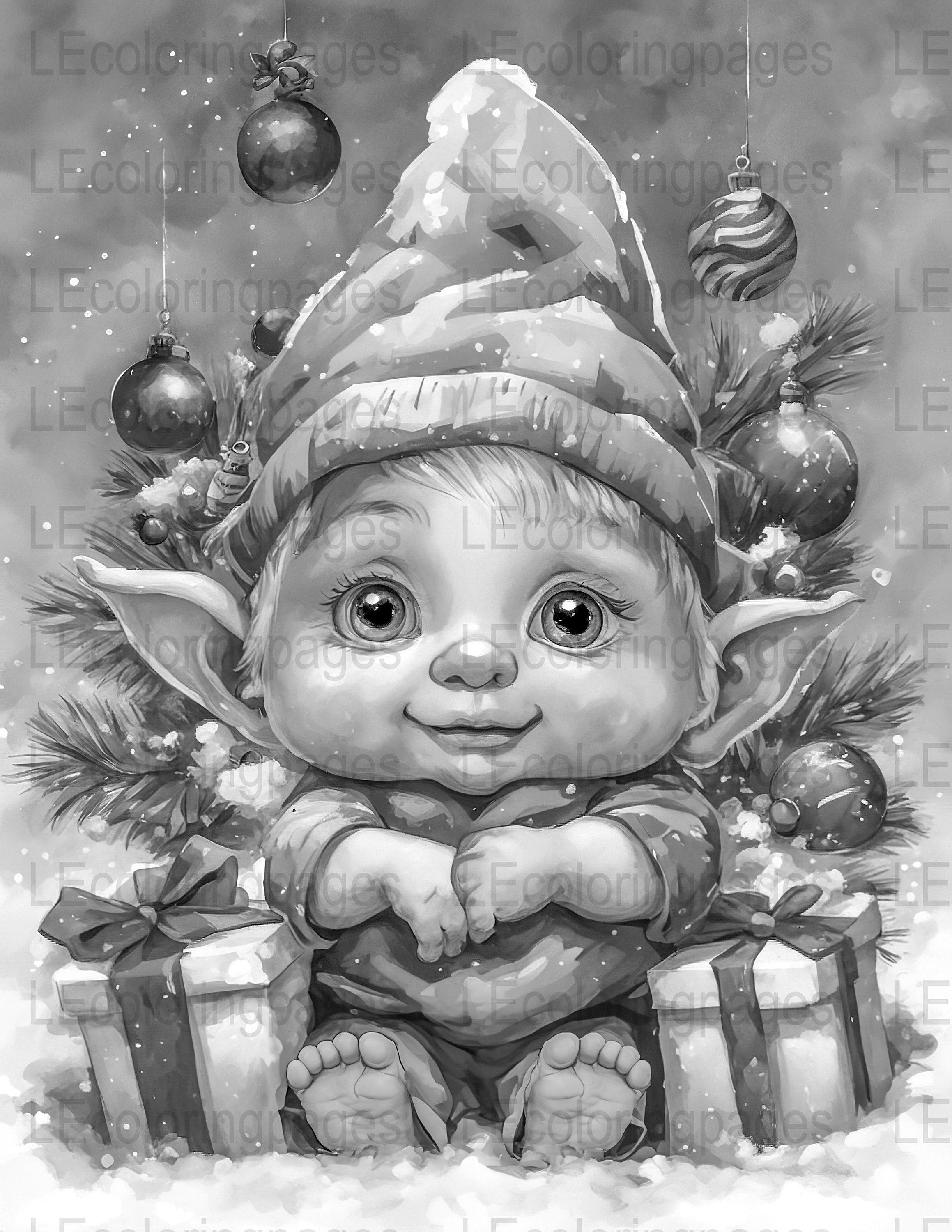 Christmas Gnome Printable Coloring Page for Adults 64 Instant - Etsy