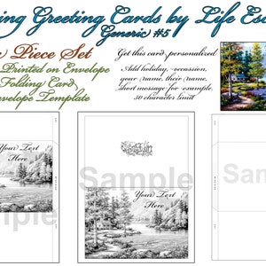 Cartões para colorir personalizados #5 genéricos - conjunto de 3 peças, 2 cartões para colorir em escala de cinza e 1 modelo de envelope personalizado com suas palavras