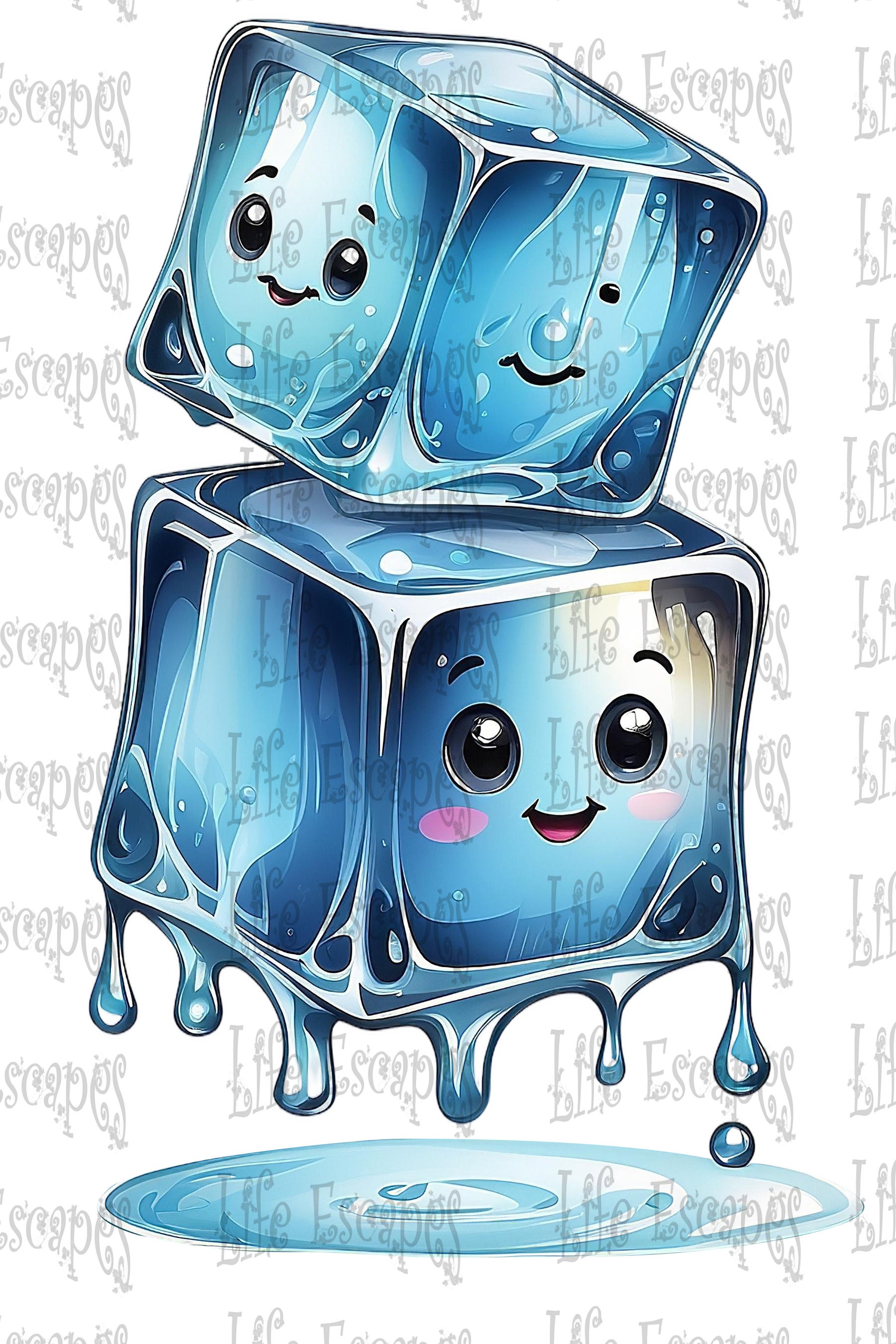 Cute Ice Cube Clipart, Transparent PNG (digital Download) - Etsy