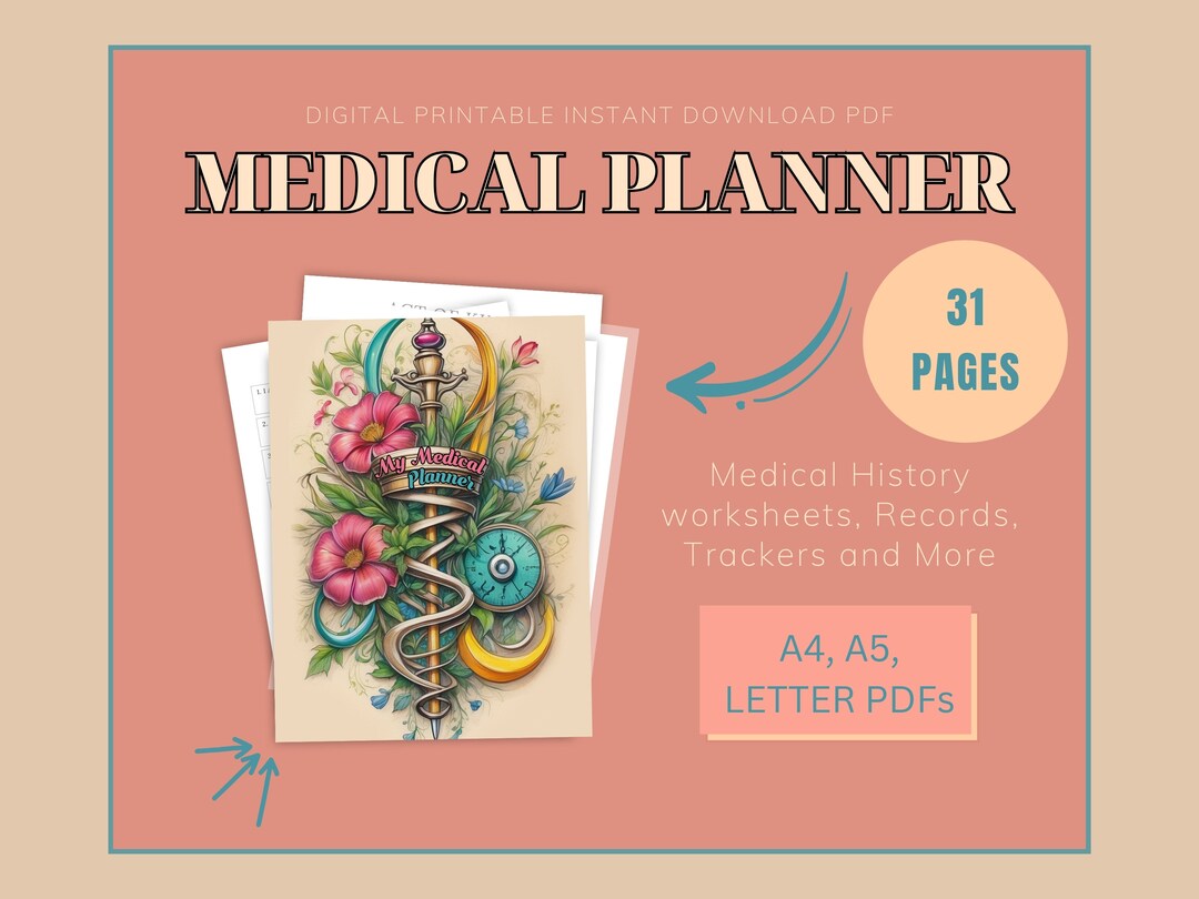 Printable Medical Planner PDF, Instant Download, Health Tracker ...