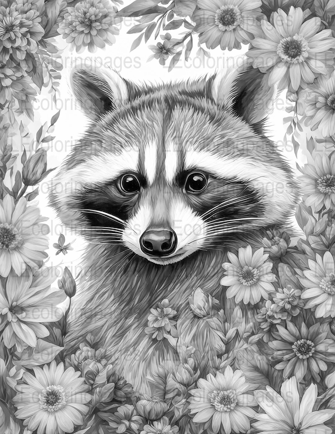 Abstract Raccoon Coloring Pages This item is unavailable - Etsy