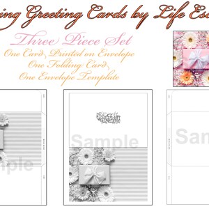 Cartões comemorativos para colorir para o Dia das Mães # 8 - conjunto de 3 peças, 2 cartões para colorir em escala de cinza e 1 modelo de envelope, cartões comemorativos para impressão