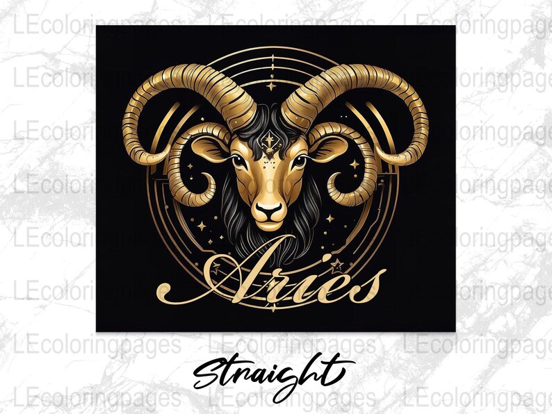 Aries Zodiac Sign Tumbler Wrap, 20 Oz. Straight Skinny Tumbler Design ...