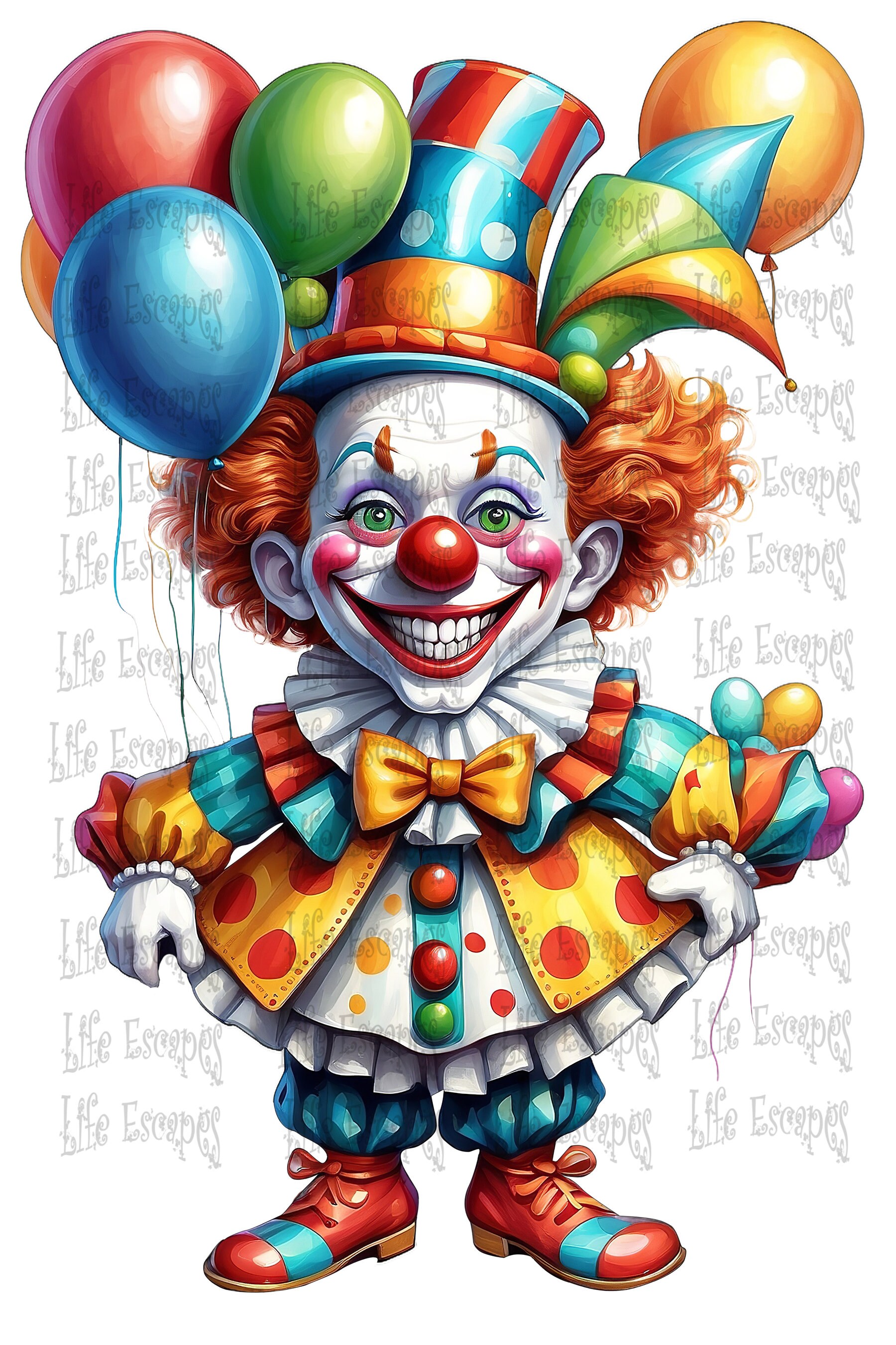 Party Clown Clipart Bundle – Colorful Circus PNG Images (digital ...