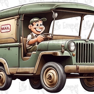 Postal Worker Clipart, Post Office Illustrations, Mail Carrier (instant ...
