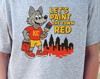 Paint the Town Red Kansas City Football PNG Instant Download, Sublimation Digital Design