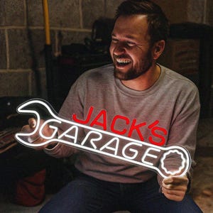 Custom Garage neon  Wall Art LED Light Personalized Workshop Name Sign Home Decor Car Mechanic Repair Decoration Repairman Birthday