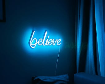 believe Neon Sign Led Neon Light Neon Sign Bedroom Home Room Neon Sign Neon Led Wall Decor bedroom wall art neon light neon art room decor