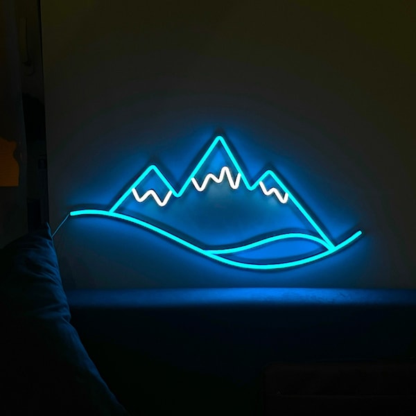 Mountain Wall Art Light Up Etsy