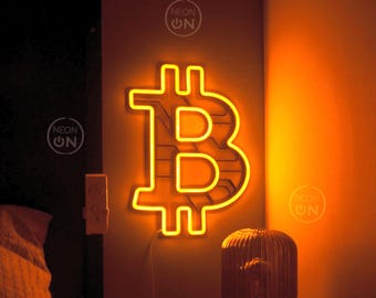 Bitcoin Trading-neonbord, handelswanddecor, cadeau handelaar, cryptokunst aan de muur, kunst aan de muur handelaar, wanddecor crypto, kunst, decor neonreclame