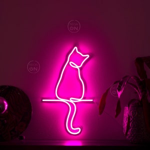cat neon sign art decor Neon light wall art signs cute cat decor,  gift  LED Neon Lights, cat Wall custom neon  decor Neon Custom wall