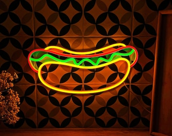 Hot Dog LED Neon Sign: Bar & Kitchen Wall Decor