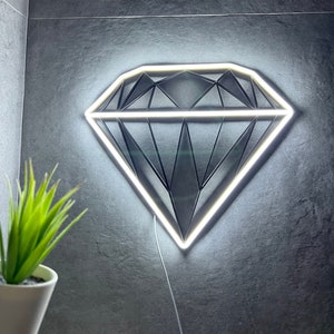diamond wall art,  led Neon Sign, Wall Decor, bedroom  room decor, Custom Neon Sign home decor, geometric wall art, home decor modern