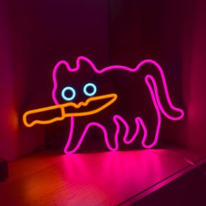 Cat Neon Sign – LED Cat Light, Neon Cat Wall Decor, Cat LED Sign, Cool Cat Neon Light, Cute Cat Room Decor, Custom Cat Neon Sign  More
