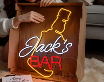 Custom Bar Neon Sign: Personalized Pub & Home Bar Decor